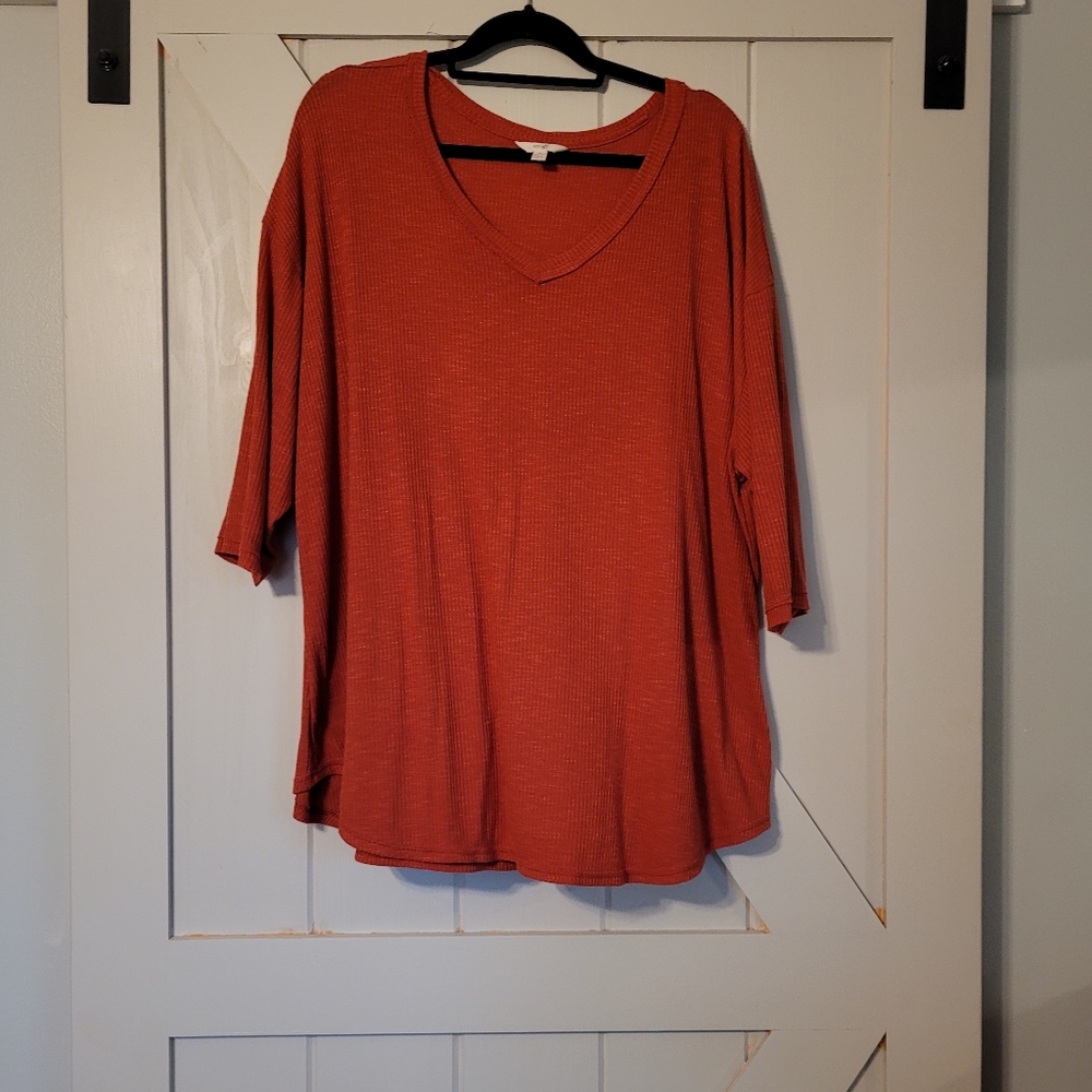 Rust 3/4 sleeve tee